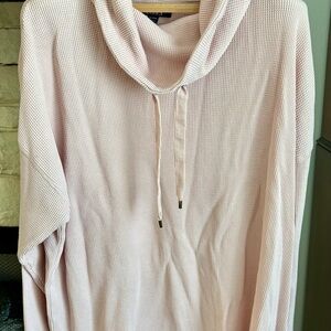 CHAPS Pink Cowl Neck Thermal Knit Tunic